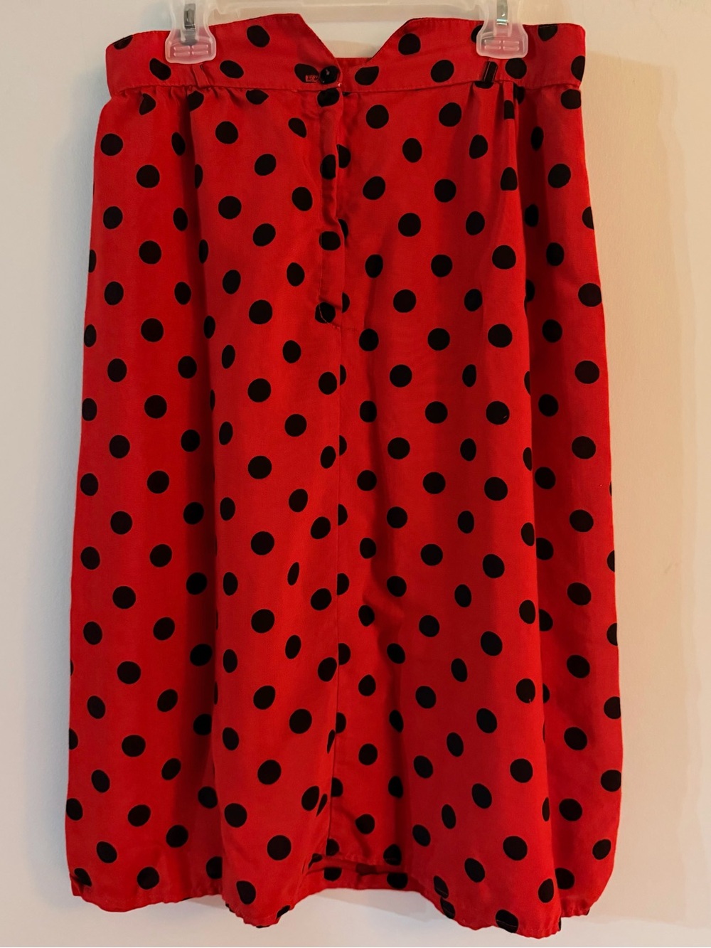 Vintage Red Black Polka Dot Skirt S Small